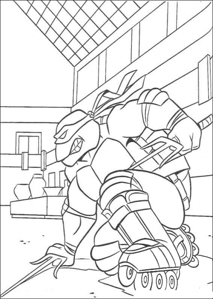 Raphael with twin sai coloring page image