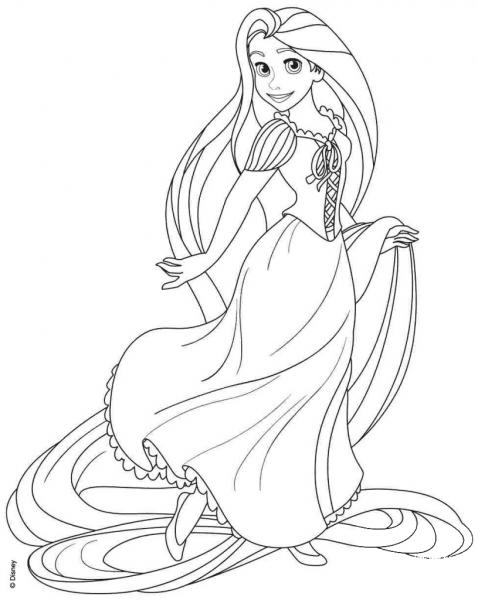 Rapunzel from Disney Tangled coloring page image