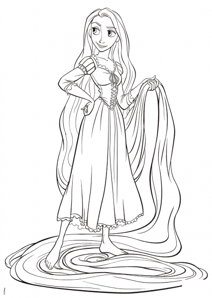Rapunzel from Tangled coloring page image
