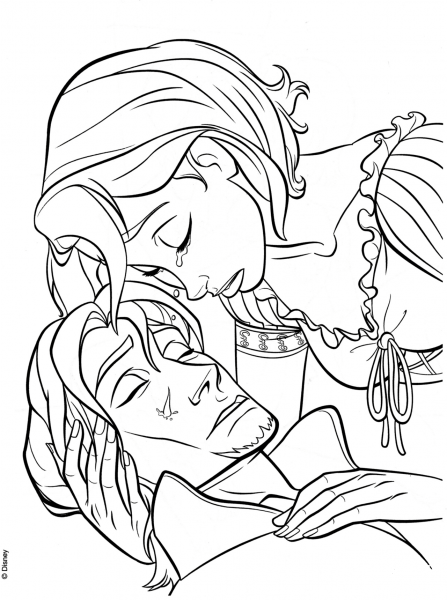 Rapunzel’s Tear Heals Flynn coloring page image