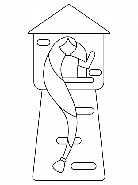 Rapunzel Tower coloring page image