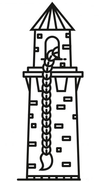 Rapunzel Tower coloring page image