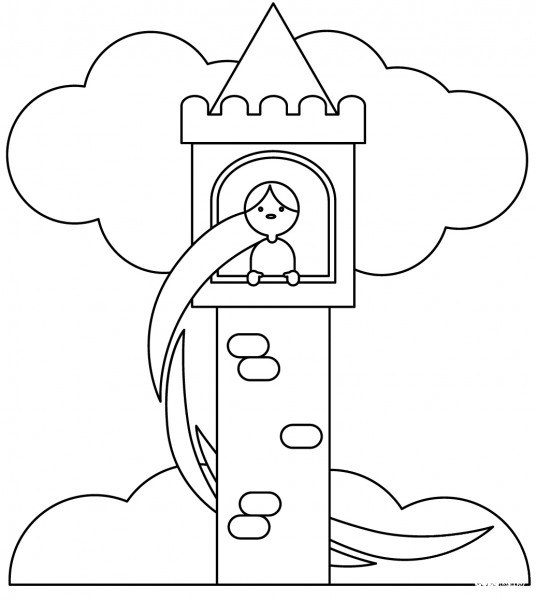 Rapunzel Tower coloring page image