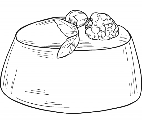 Raspberry Dessert coloring page image