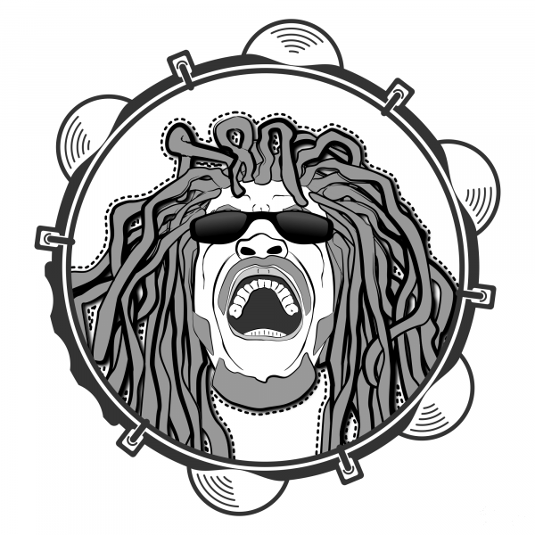 Rastafarian Head Monochrom coloring page image