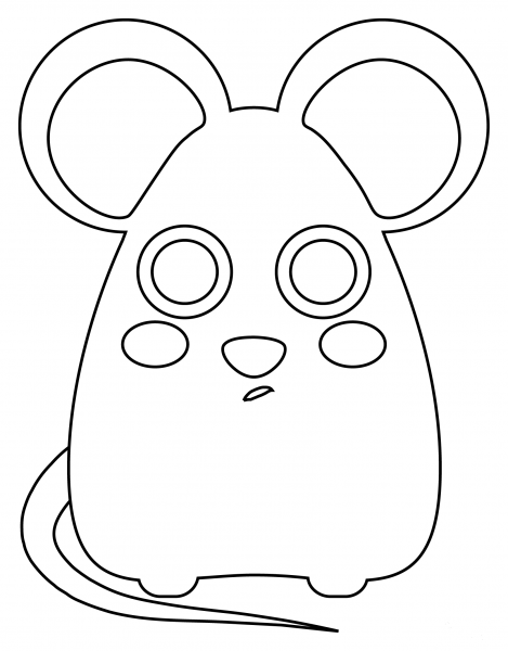 Rat coloring page image
