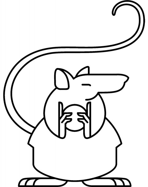 Rat coloring page image