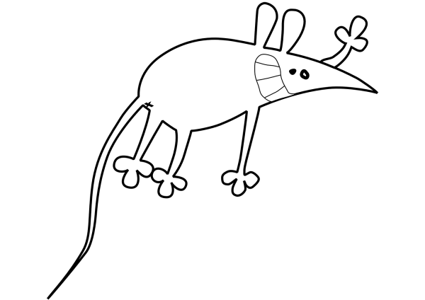 Rat coloring page image