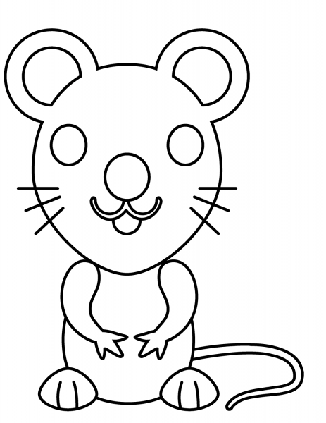 Rat Emoji coloring page image