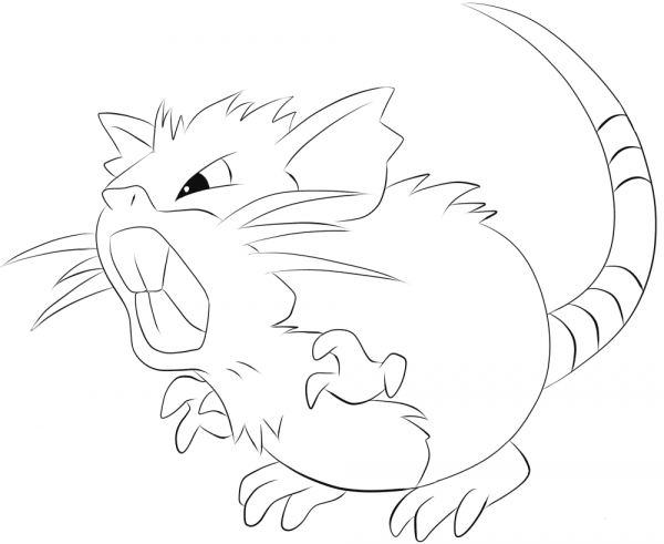 Raticate coloring page image