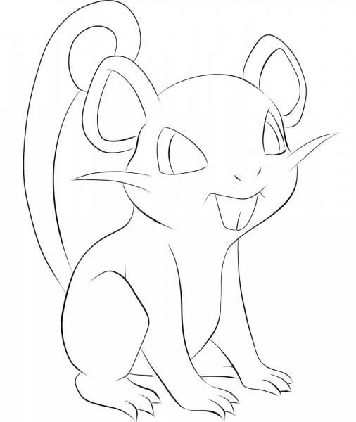 Rattata coloring page image
