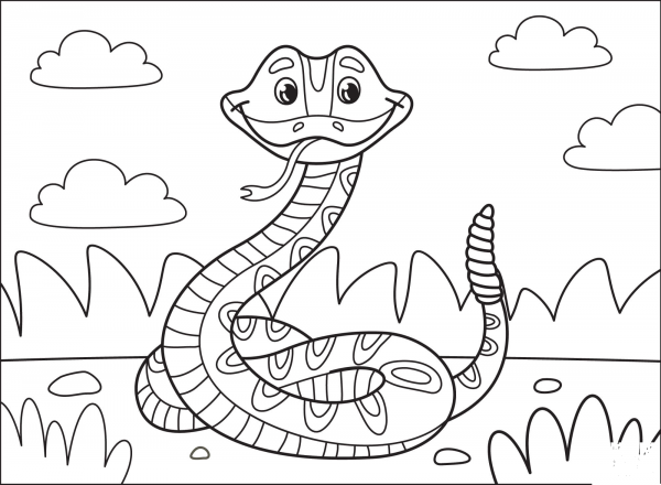 Rattlesnake coloring page image