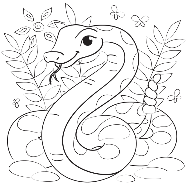 Rattlesnake coloring page image