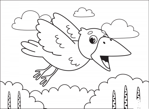 Raven coloring page image