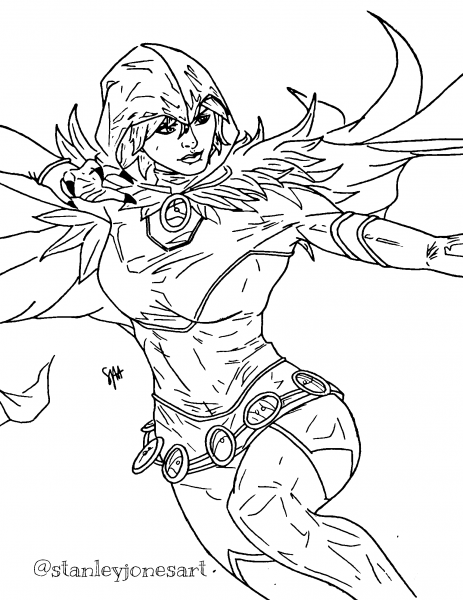 Raven coloring page image
