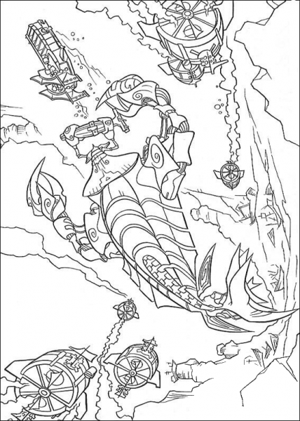 Ð¡rawfish submarine coloring page image