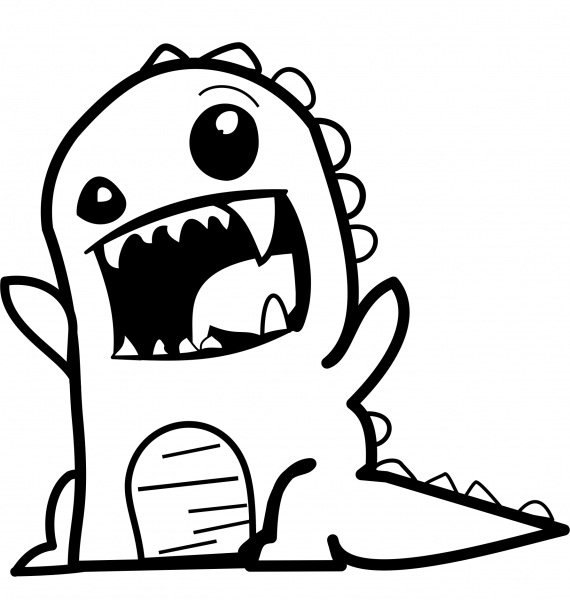 Rawr Dinosaur Outline coloring page image