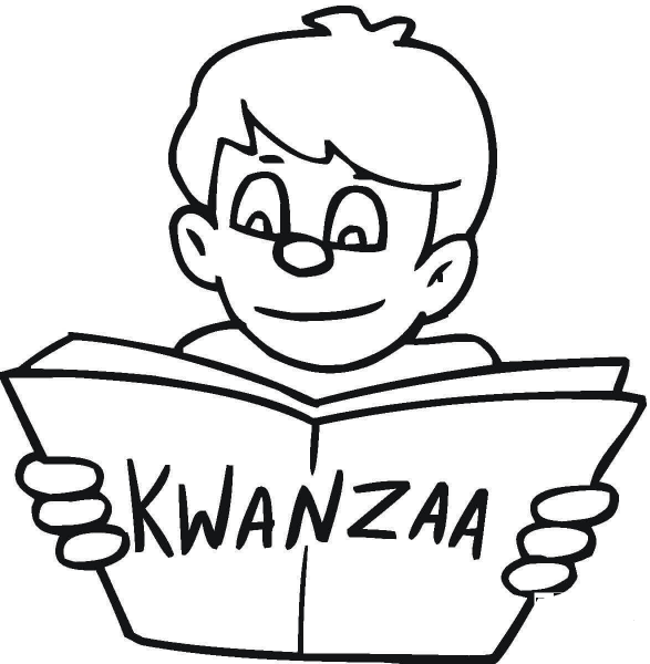 Reading About Kwanzaa  coloring page image