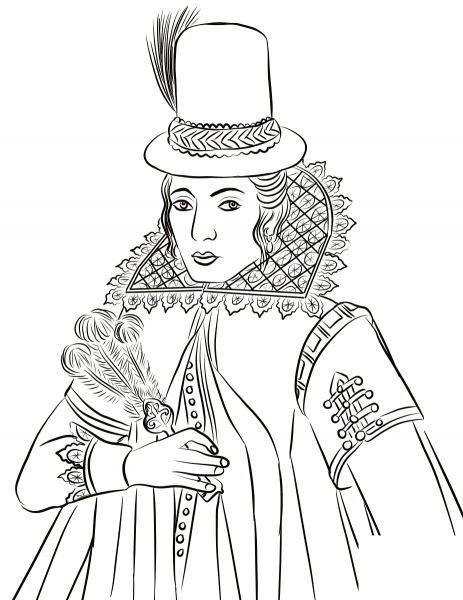 Real Life Portrait of Pocahontas coloring page image