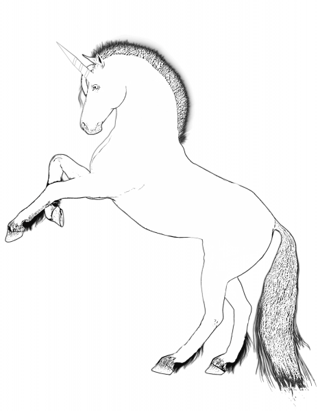 Rearing Unicorn coloring page image