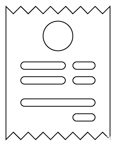 Receipt Emoji coloring page image