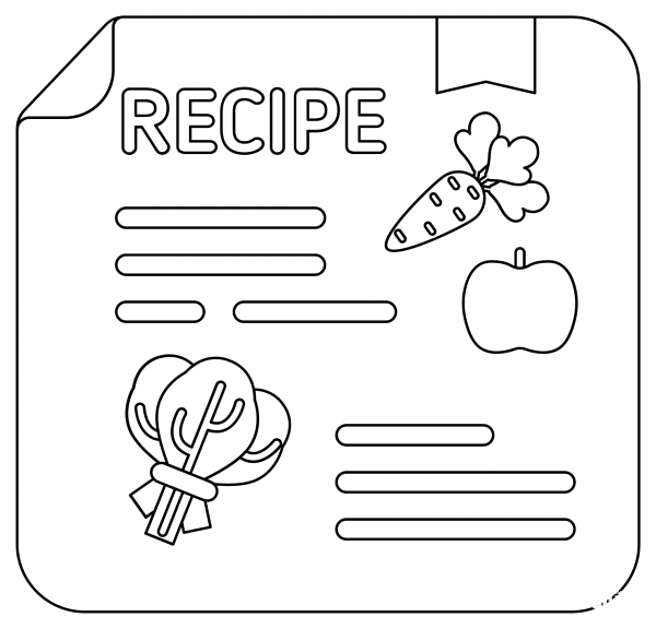 Recipe Card coloring page image