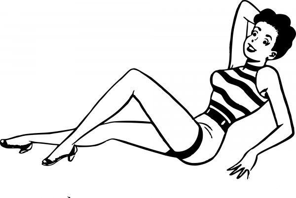Reclining Fashion Woman coloring page image
