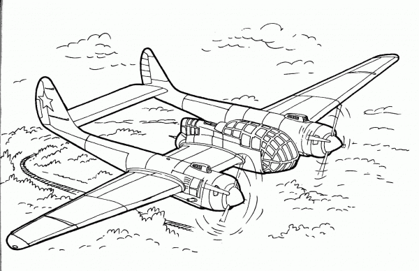 Reconnaissance Aircraft  coloring page image