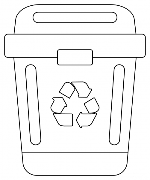 Recycling Bin coloring page image