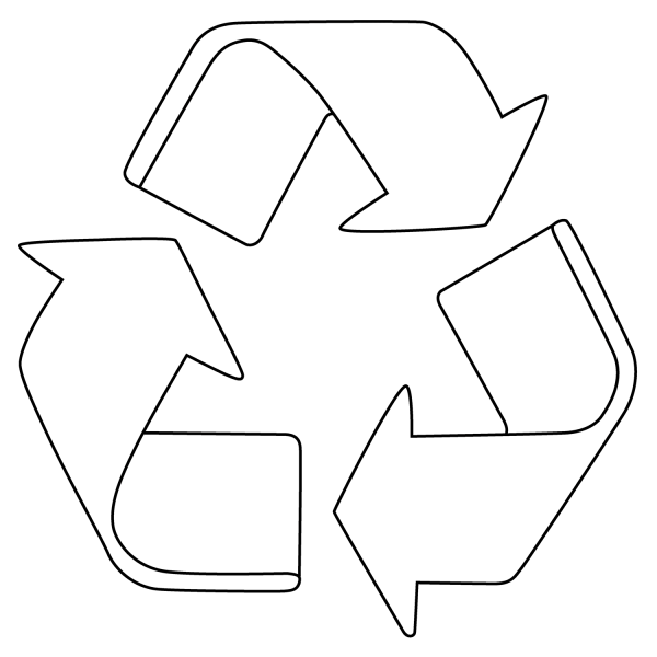 Recycling Symbol Emoji coloring page image