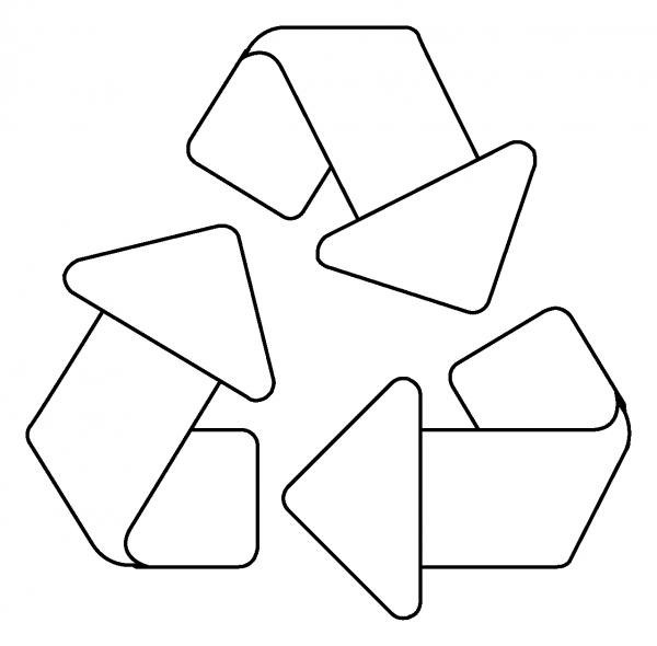 Recycling Symbol Emoji coloring page image