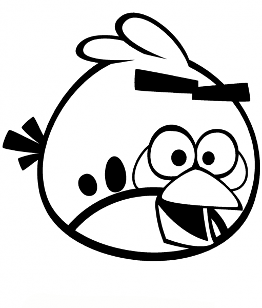 Red Angry Bird coloring page image