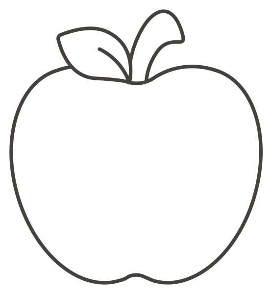 Red Apple coloring page image