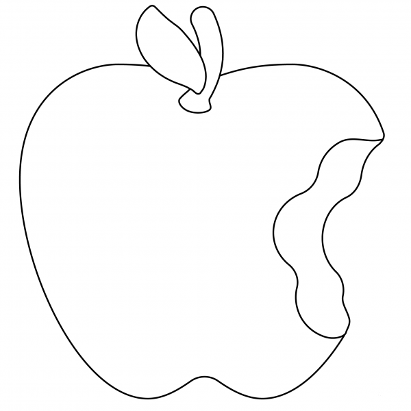 Red Apple Emoji coloring page image