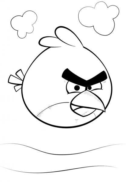 Red Bird from Angry Birds coloring page image
