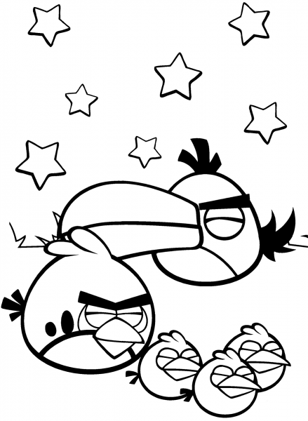 Red Bird, Hal and the Blues coloring page image