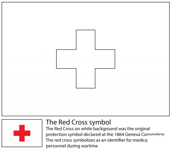 Red Cross Symbol coloring page image