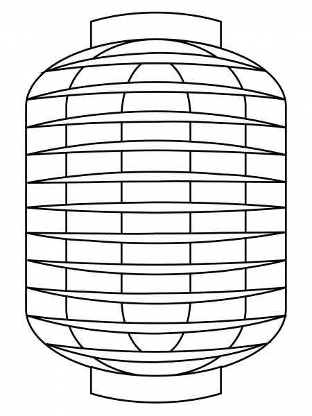 Red Paper Lantern coloring page image