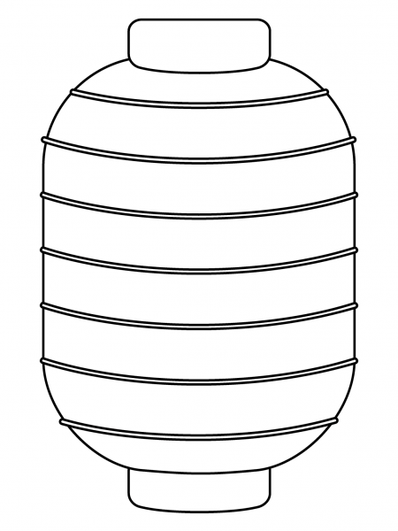 Red Paper Lantern Emoji coloring page image