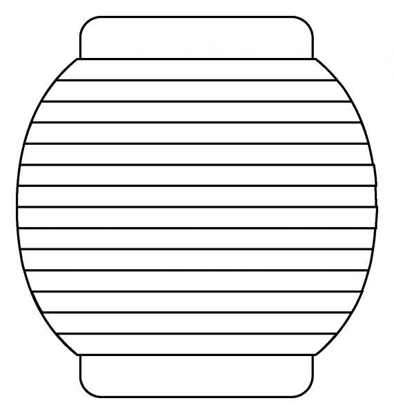 Red Paper Lantern Emoji coloring page image