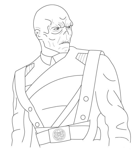 Red Skull coloring page image