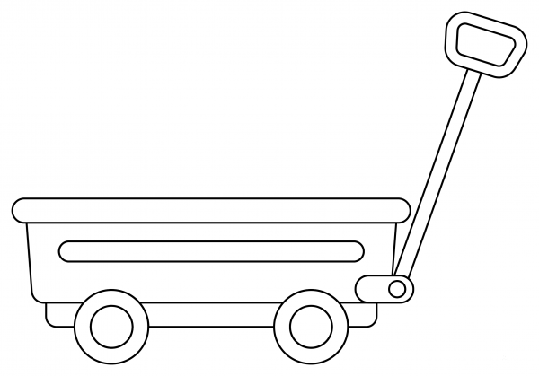 Red Wagon coloring page image