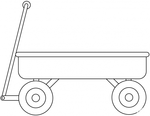 Red Wagon coloring page image