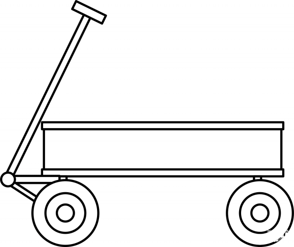 Red Wagon coloring page image