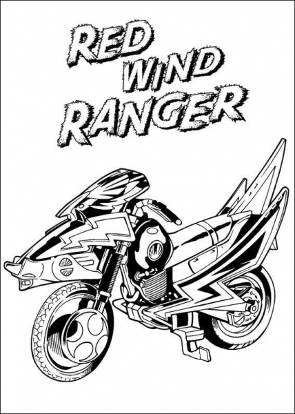 Red Wind Ranger  coloring page image
