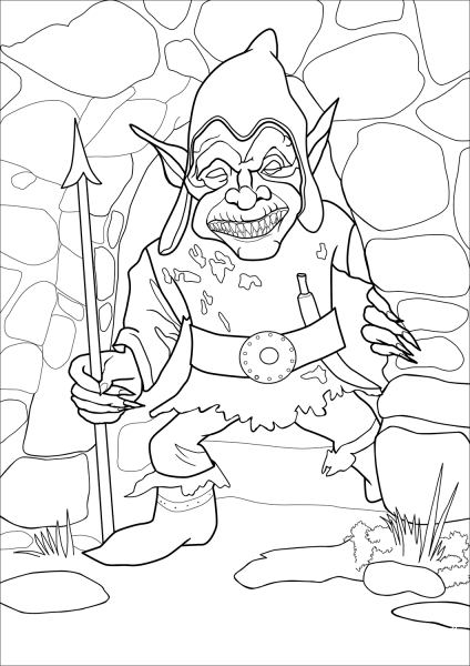 Redcap coloring page image