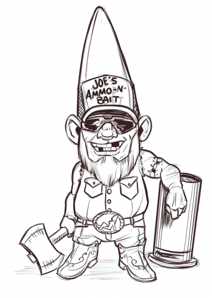 Redneck Gnome coloring page image