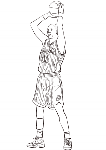 Reggie Miller coloring page image