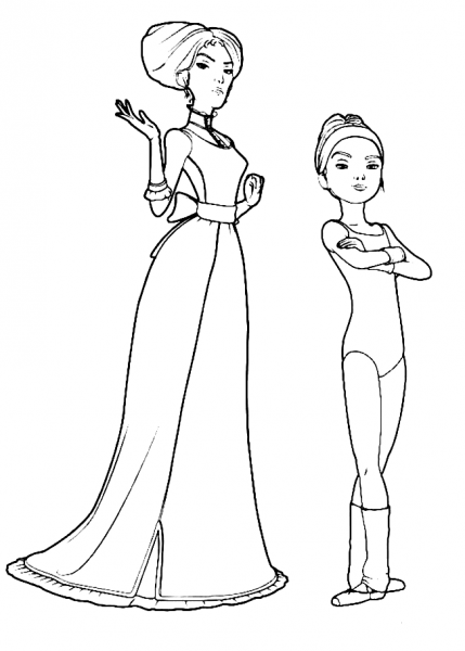 Regine and Camille Le Haut from Leap! coloring page image