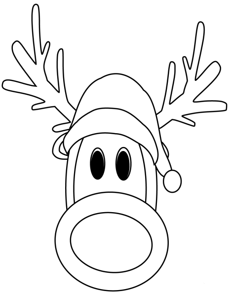 Reindeer Head coloring page image